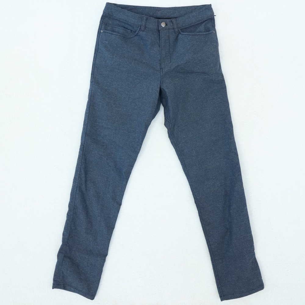 Lululemon ABC Pant Mens 30x33 Heather Deep Navy Classic Fit 5 Pocket Tech Canvas